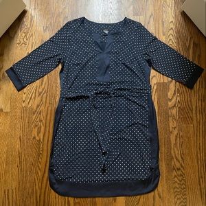 Ann Taylor Petite Jersey- Satin Dress